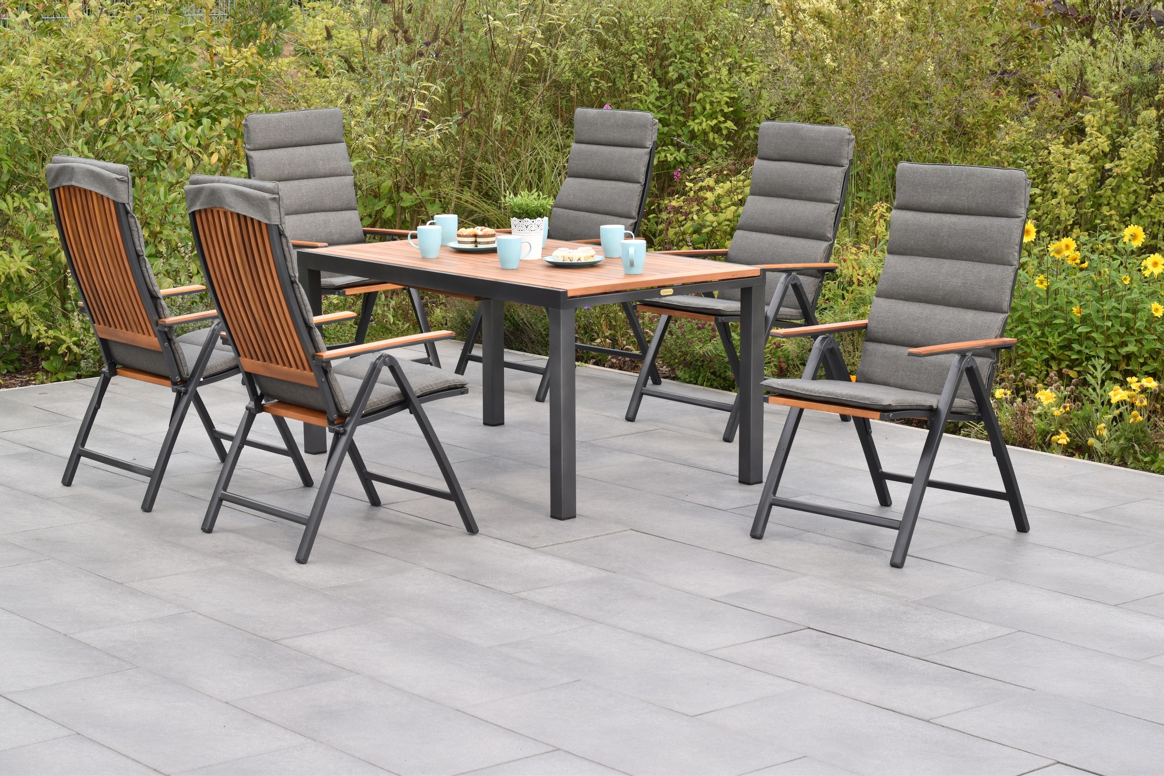 MERXX Garten-Essgruppe »»Athos«« Set, Inkl. Auflagen, 5-fach verstellbare R günstig online kaufen