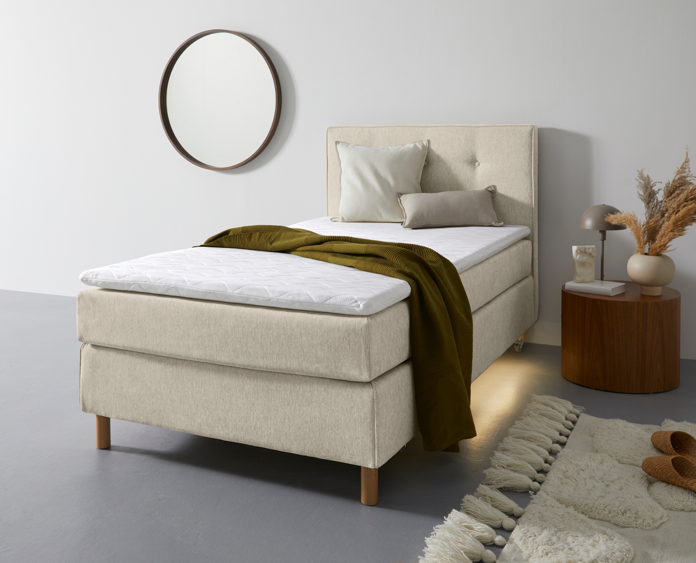 Home affaire Boxspringbett »Heimatblick 100x200cm beliebig erweiterbar zu Doppel- und Familienbett«, Einzelbett, Hotelbett erhältlich in H2,H3 & H4