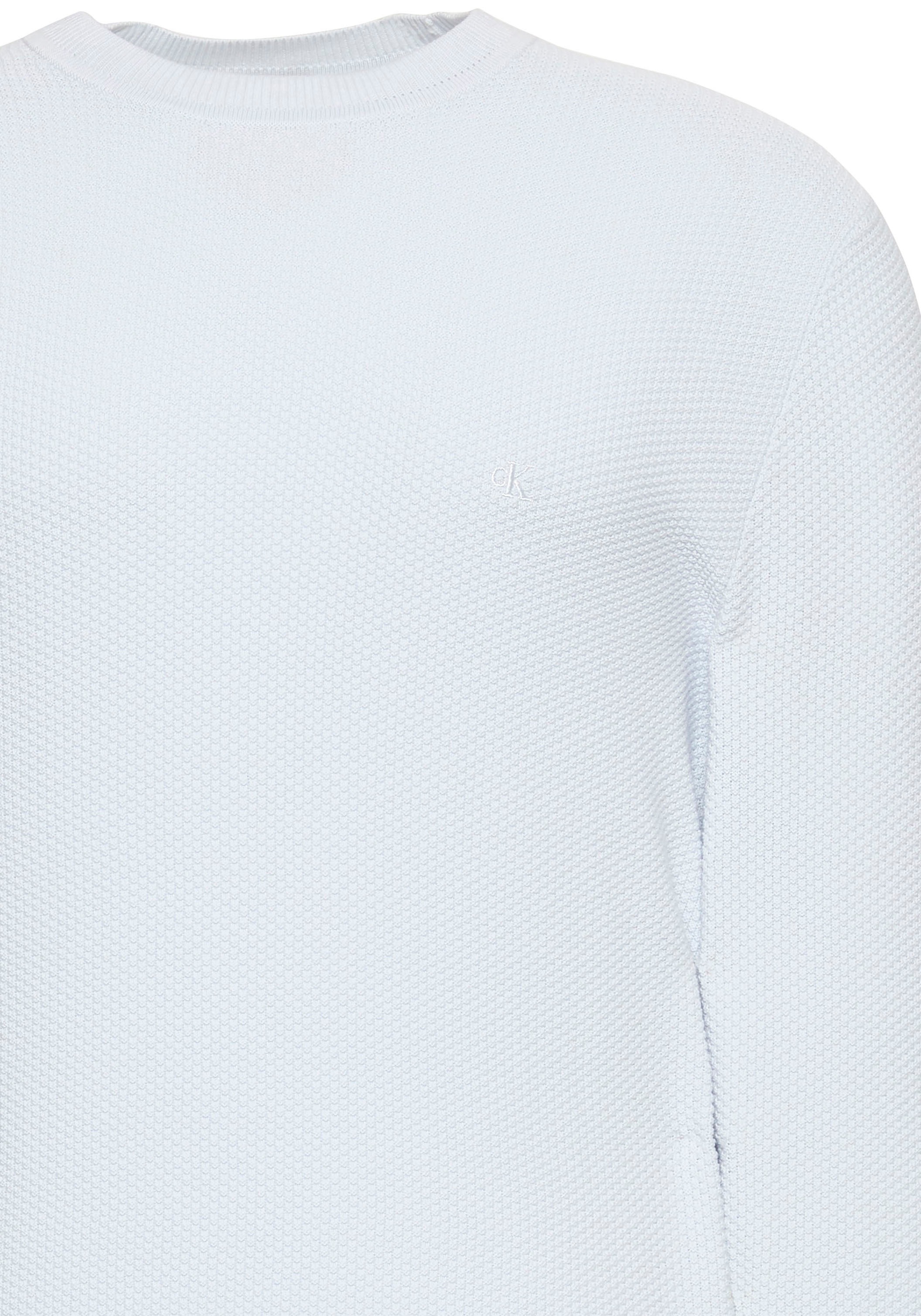 Calvin Klein Rundhalspullover »LS TEXTURED COTTON CREWNK SWEATE« Regular fit mit Rundhalsausschnitt