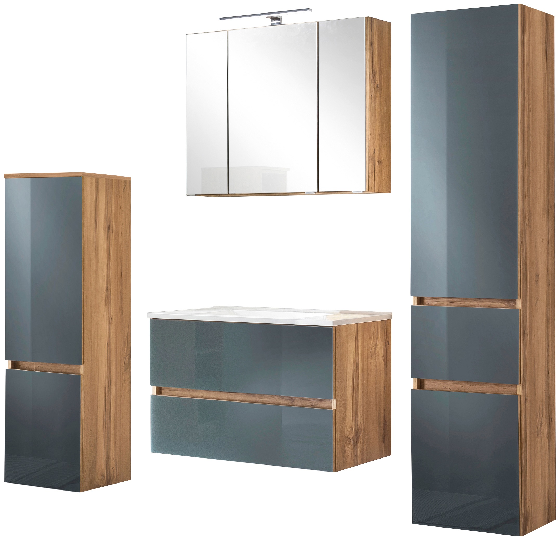 welltime Badezimmer-Set »Horki« Set, 4 Stk. tlg. Breite 160 cm günstig online kaufen