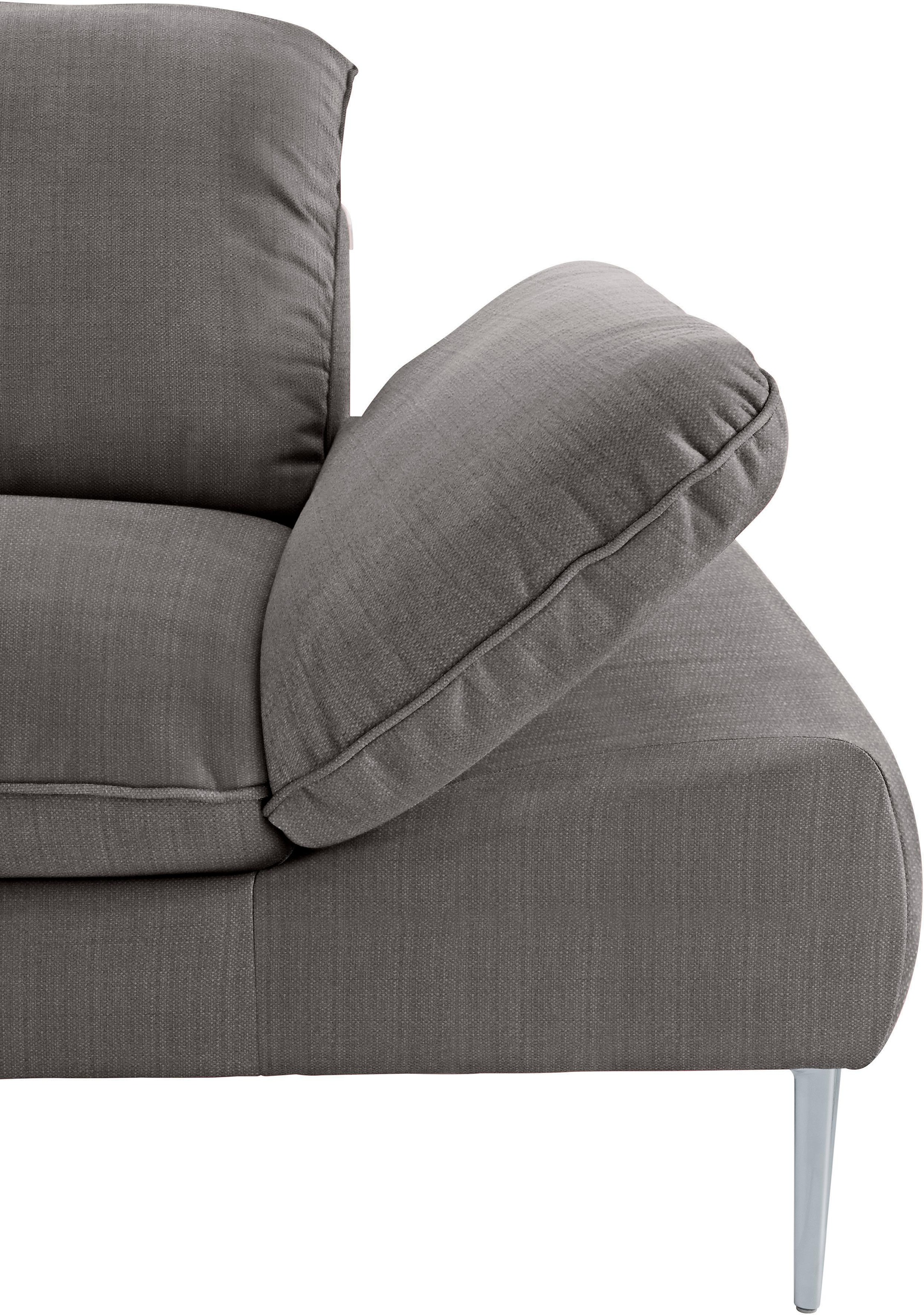 W.SCHILLIG Ecksofa »enjoy&MORE, Designsofa, elegant und bequem, L-Form«, mit Sitztiefenverstellung, Füße silber matt, Breite 310 cm