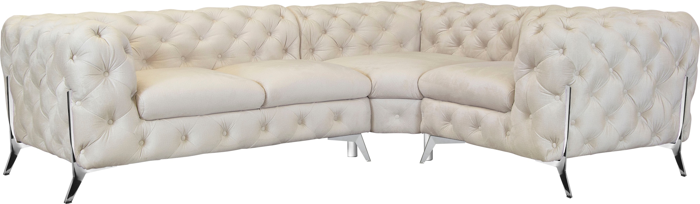 Home affaire Chesterfield-Sofa »Amaury L-Form« moderne Chersterfield-Optik, günstig online kaufen