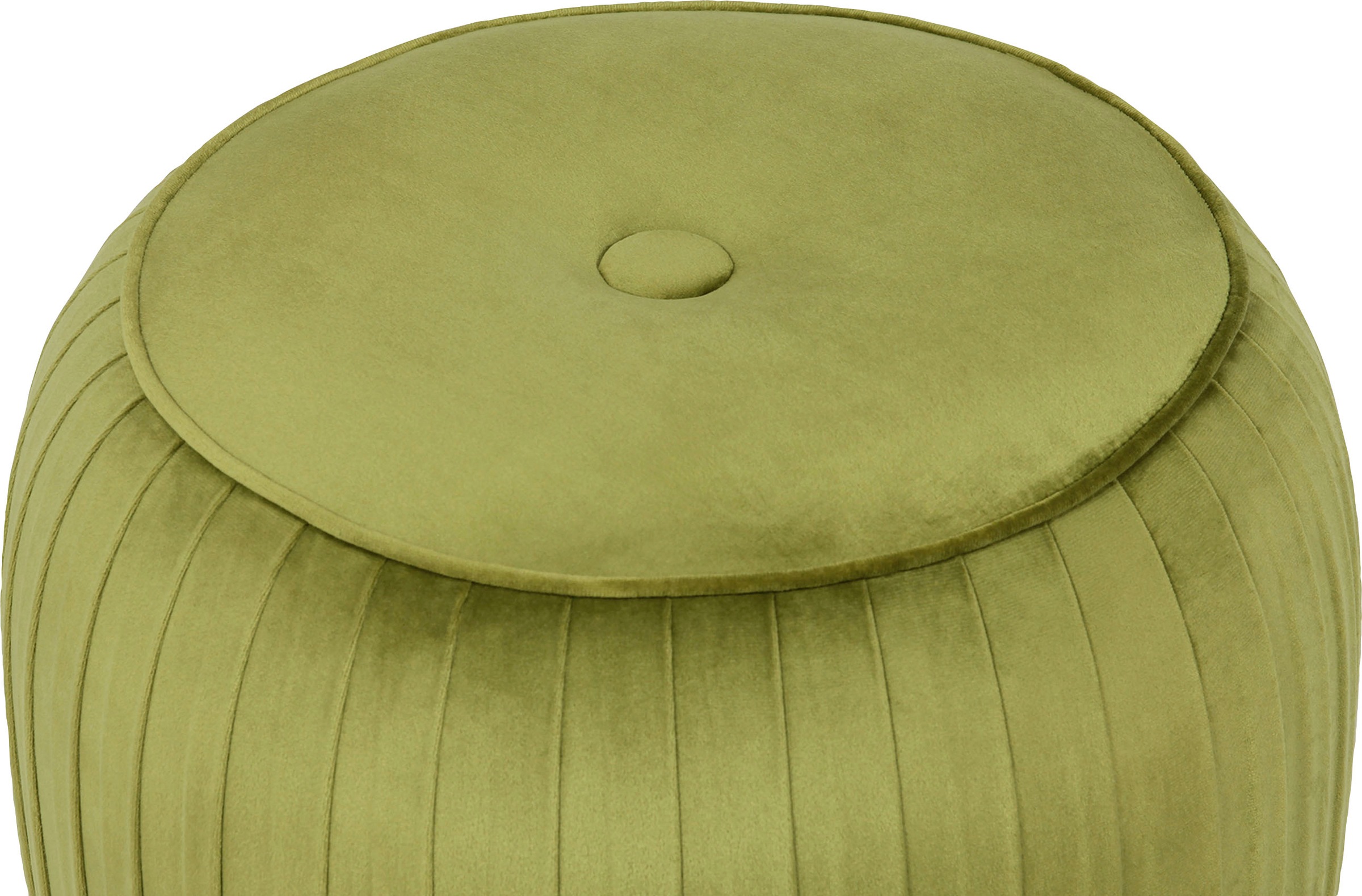 Kayoom Sitzhocker »Hocker Lilje, Edler Touch durch goldenen Sockel,Hochwertiger Samtbezug«, (1 St.), samtweich, gesteppte Ziernaht, Edelstahlsockel, Hochwertiger Samtbezug