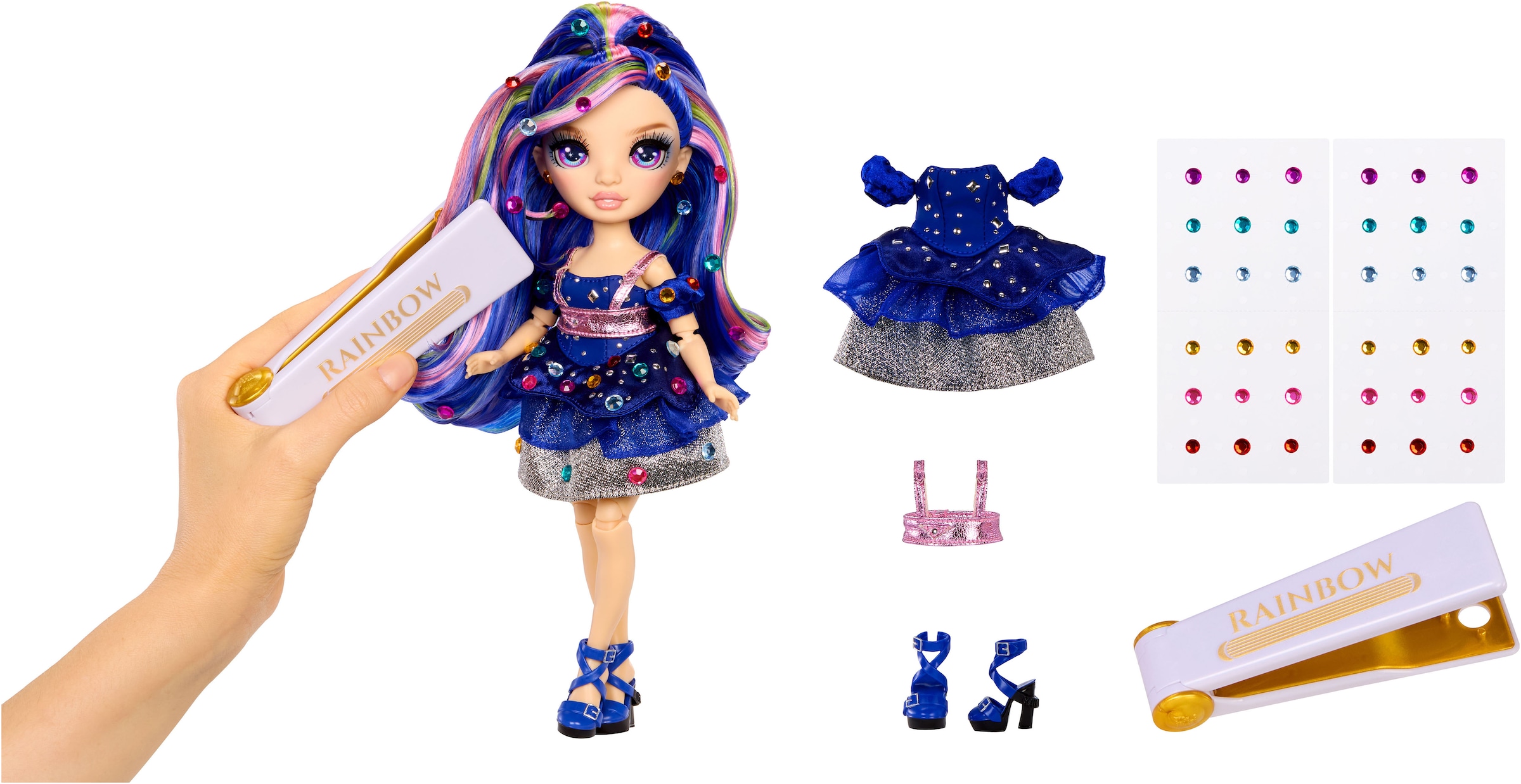 RAINBOW HIGH Anziehpuppe »Rainbow High Be Dazzling Fashion Dolls- Genevieve Bleue«