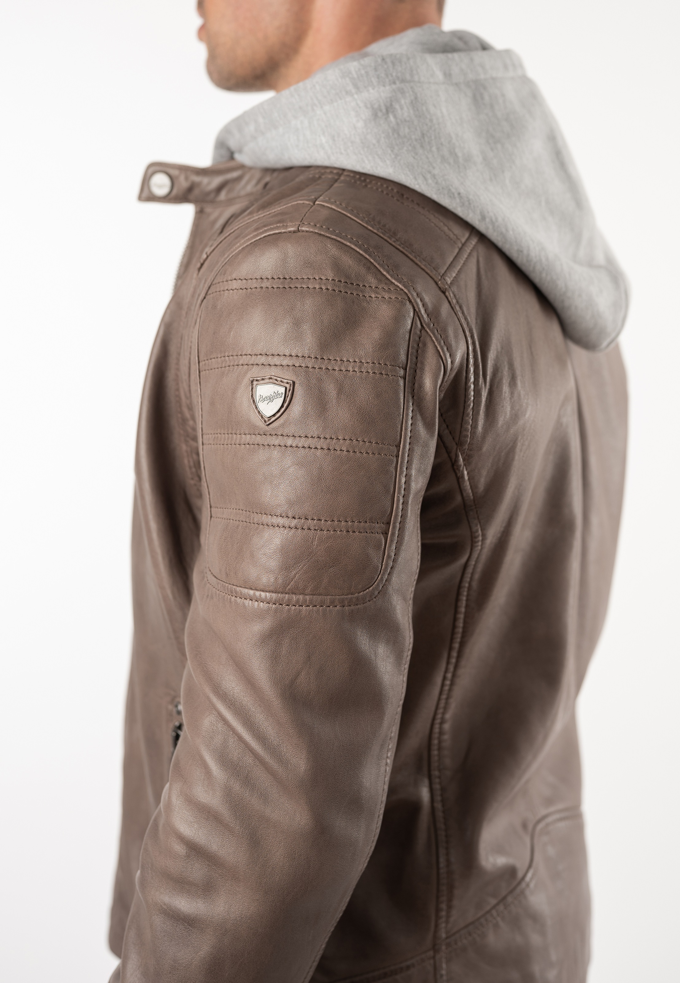 Mauritius Lederjacke »MMRylo« mit Kapuze mit abnehmbarer Jersey-Kapuze
