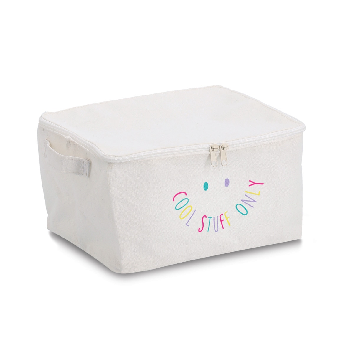 Zeller Present Aufbewahrungsbox »Aufbewahrungsbox, Polyester/Baumwolle, creme« mit Reißverschluss "Cool Stuff", 2er Set, ca. 30x24x15 cm